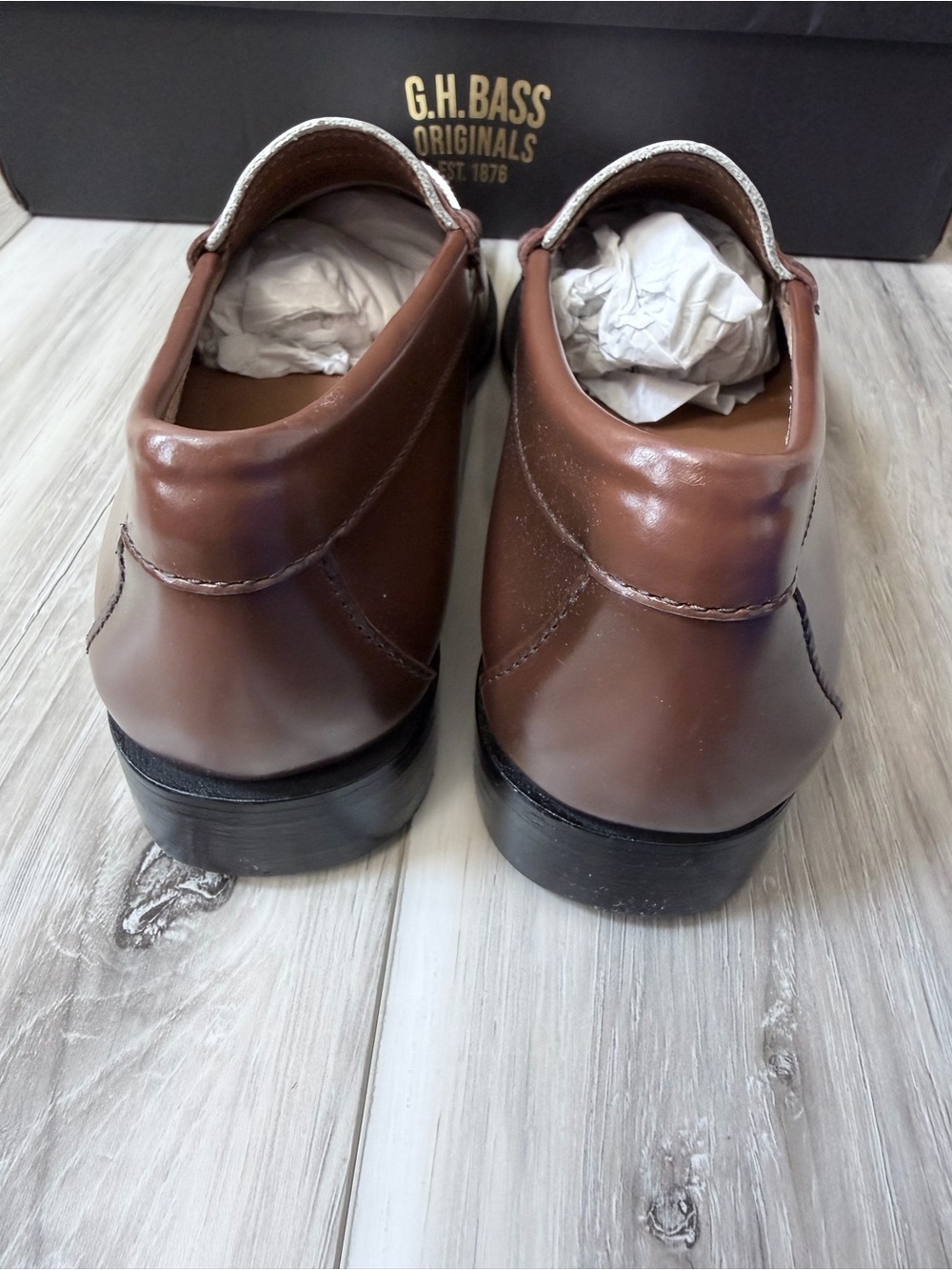 G.H. Bass Whitney Weejuns Brown White Leather Penny Loafers Women’s 7.5 - Picture 6 of 14
